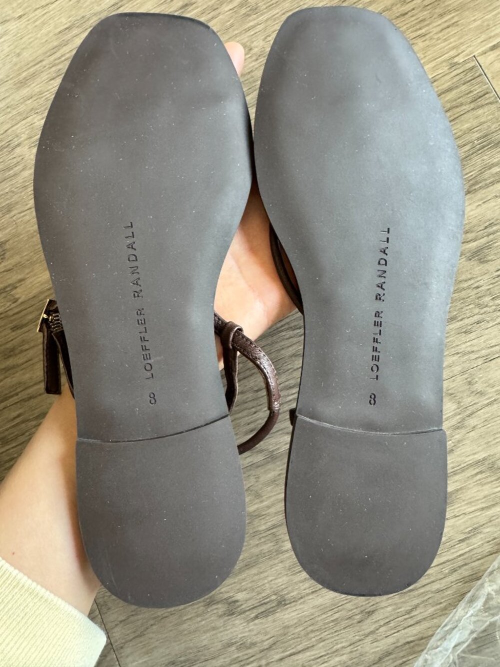 NEW Loeffler Randall size 7 Lara Espresso Leather Sandal - Picture 9 of 11